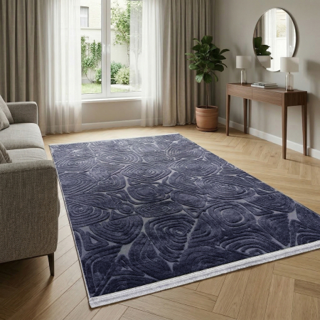 Covoare antiderapante - Covor cameră antiderapant, Welsoft, triunghi antracit, mai multe dimensiuni