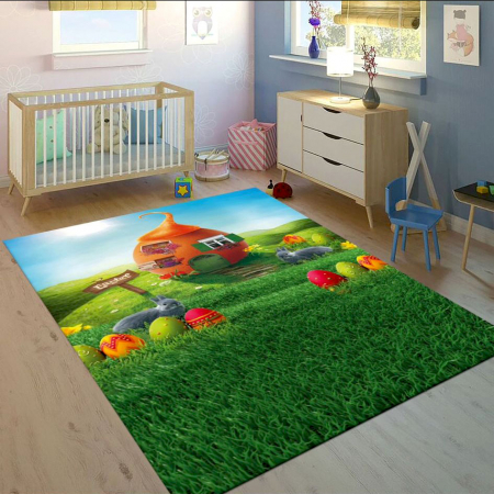 Promo - Covor cameră copii antiderapant diverse mărimi verde Paşte