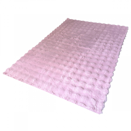 Covor pufos imitație blană de iepure 3D roz CFF131 [8]