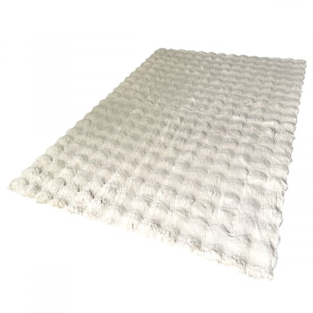 Covor pufos imitație blană de iepure 3D crem CFF121 [7]