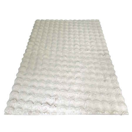 Covor pufos imitație blană de iepure 3D crem CFF121 [6]