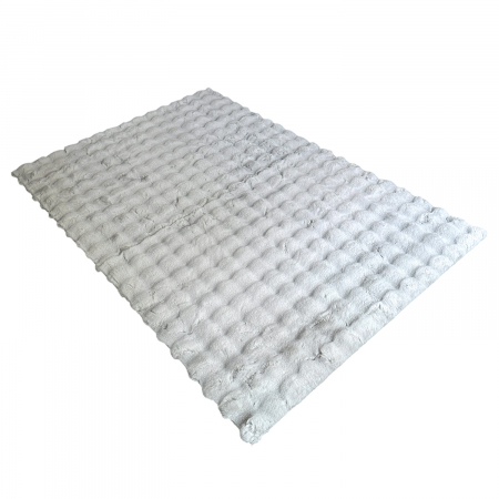 Covor pufos imitație blană de iepure 3D gri CFF101 [6]