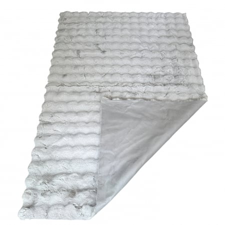 Covor pufos imitație blană de iepure 3D gri CFF101 [5]