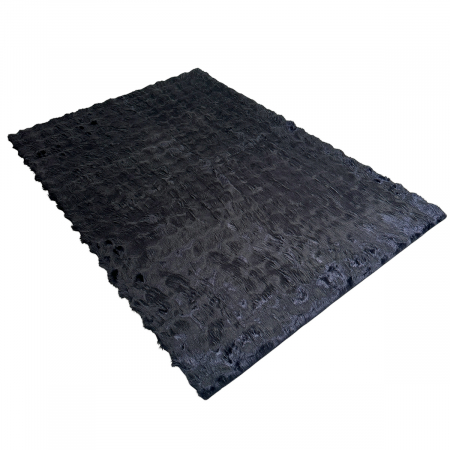 Covor pufos imitație blană de iepure 3D negru CFF141 [7]