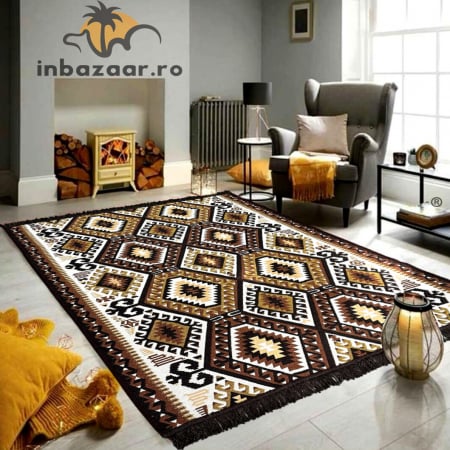 Covoare tradiționale - Covor rustic tradițional 80x150 cm Maro
