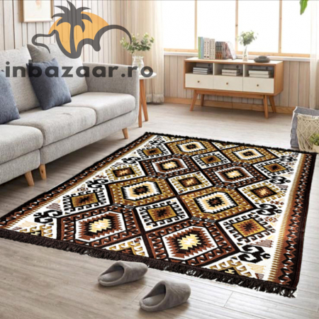 Covoare tradiționale - Covor rustic tradițional 80x150 cm Maro