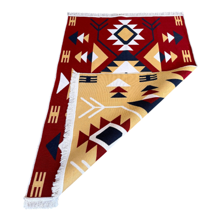 Covor Țesut Tradițional, 2 fețe, Model Etnic Tribal Roșu, diverse dimensiuni [5]