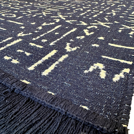 Covor Țesut Tradițional, 2 fețe, Model Tribal Etnic Negru-Bej, diverse dimensiuni [10]