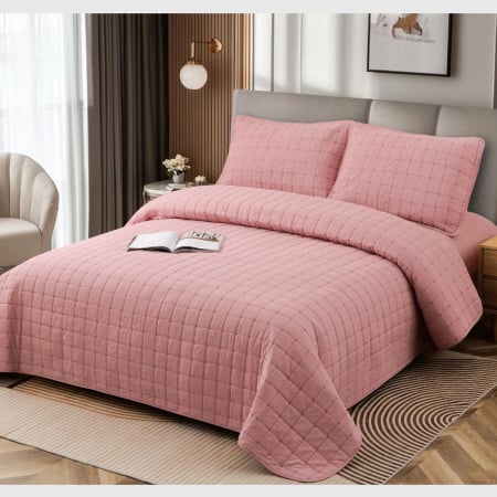 Cuverturi - Cuvertură bumbac 100%, 4 piese, pat 2 persoane, 230x240 cm, EY01