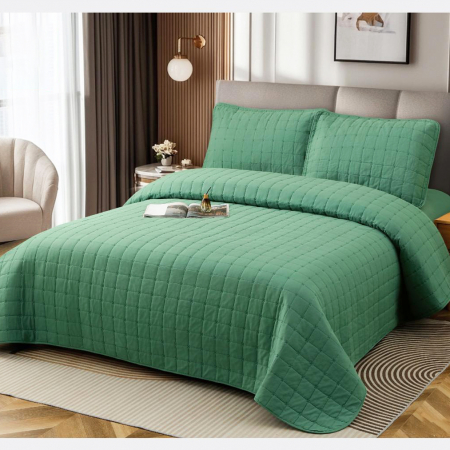 Cuverturi - Cuvertură bumbac 100%, 4 piese, pat 2 persoane, 230x240 cm, EY03