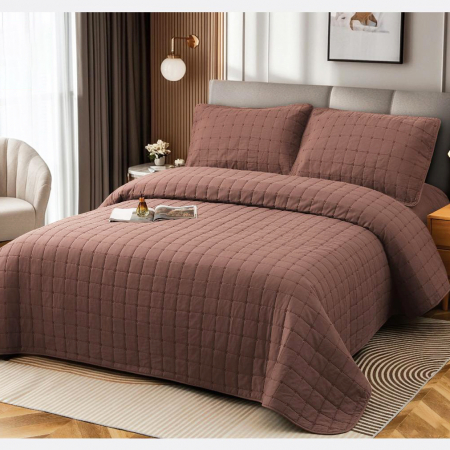 Cuverturi - Cuvertură bumbac 100%, 4 piese, pat 2 persoane, 230x240 cm, EY04