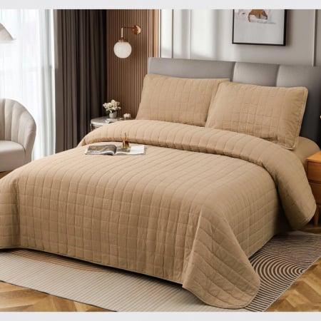 Pentru casă - Cuvertură bumbac 100%, 4 piese, pat 2 persoane, 230x240 cm, EY05