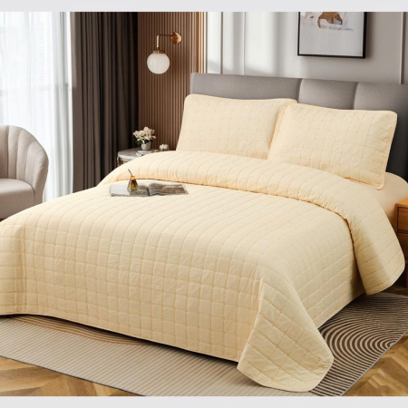 Cuverturi - Cuvertură bumbac 100%, 4 piese, pat 2 persoane, 230x240 cm, EY06