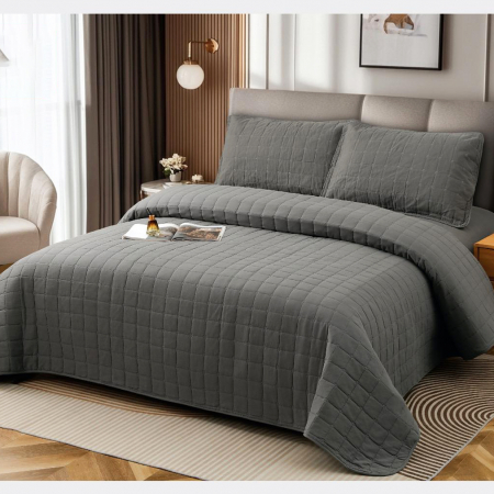 Cuverturi - Cuvertură bumbac 100%, 4 piese, pat 2 persoane, 230x240 cm, EY07