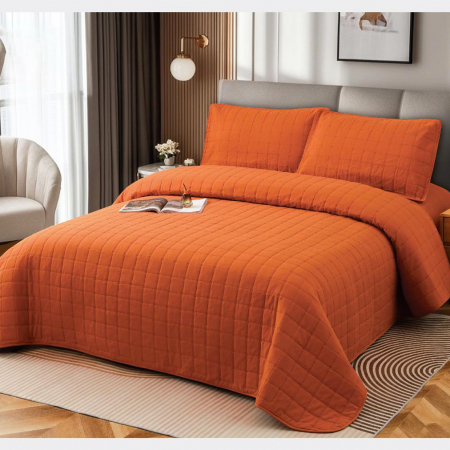 Pentru casă - Cuvertură bumbac 100%, 4 piese, pat 2 persoane, 230x240 cm, EY09