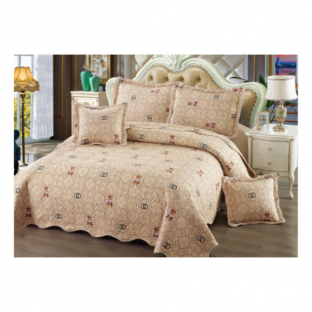Cuverturi - Cuvertură bumbac 100%, 5 piese, pat 2 persoane, 230x250 cm, CB129