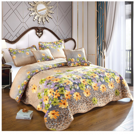 Cuverturi - Cuvertură bumbac 100%, 5 piese, pat 2 persoane, 230x250 cm, CB279