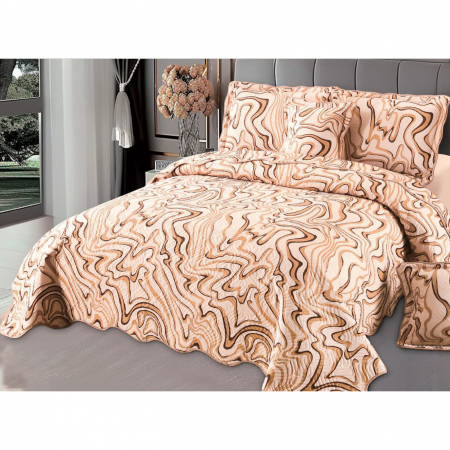 Cuverturi - Cuvertură bumbac 100%, 5 piese, pat 2 persoane, 230x250 cm, CB308