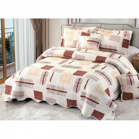 Pentru casă - Cuvertură bumbac 100%, 5 piese, pat 2 persoane, 230x250 cm, CB318