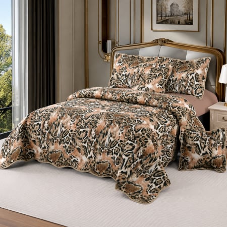 Cuverturi - Cuvertură bumbac 100%, 5 piese, pat 2 persoane, 230x250 cm, CB377