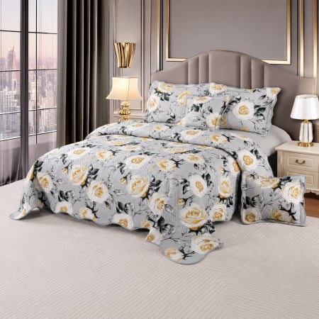 Cuverturi - Cuvertură bumbac 100%, 5 piese, pat 2 persoane, 230x250 cm, CB378