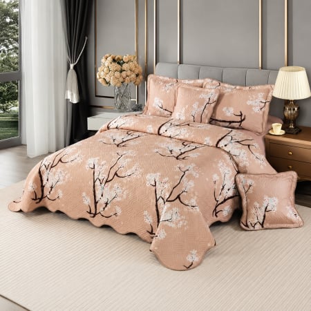 Cuverturi - Cuvertură bumbac 100%, 5 piese, pat 2 persoane, 230x250 cm, CB379