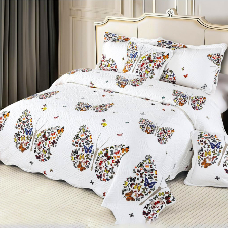 Cuverturi - Cuvertură bumbac 100%, 5 piese, pat 2 persoane, 230x250 cm, CB381