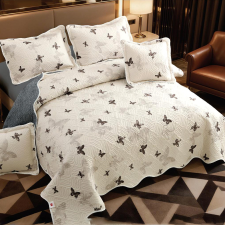 Cuverturi - Cuvertură bumbac 100%, 5 piese, pat 2 persoane, 230x250 cm, CB493