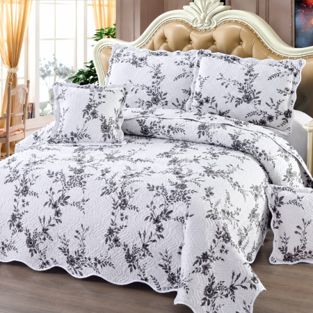 Cuverturi - Cuvertură bumbac, 5 piese,  model floral, 230x250 cm, CB225
