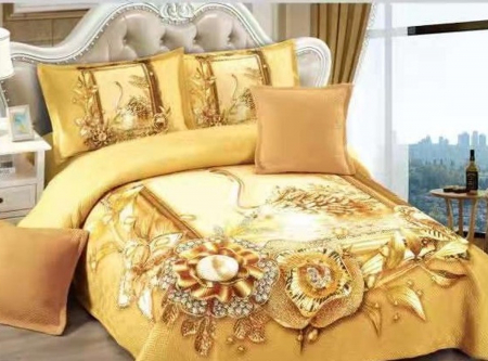Pentru casă - Cuvertură catifea matlasată, cu model, 5 piese, pat 2 persoane, 230x250 cm, CM12