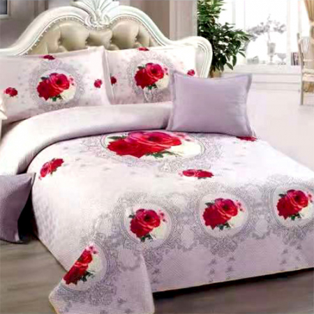 Pentru casă - Cuvertură catifea matlasată, cu model, 5 piese, pat 2 persoane, 230x250 cm, CM14