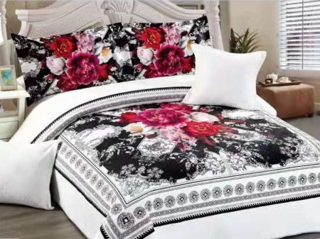 Pentru casă - Cuvertură catifea matlasată, cu model, 5 piese, pat 2 persoane, 230x250 cm, CM21