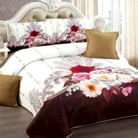 Cuverturi - Cuvertură catifea matlasată, cu model, 5 piese, pat 2 persoane, 230x250 cm, CM26
