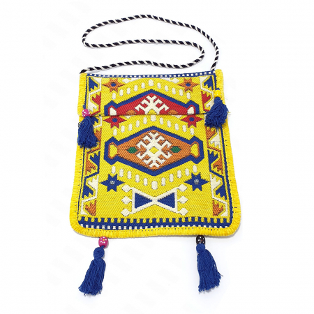 Pentru Ea - Geanta de umar cu ciucuri Yellow Persia