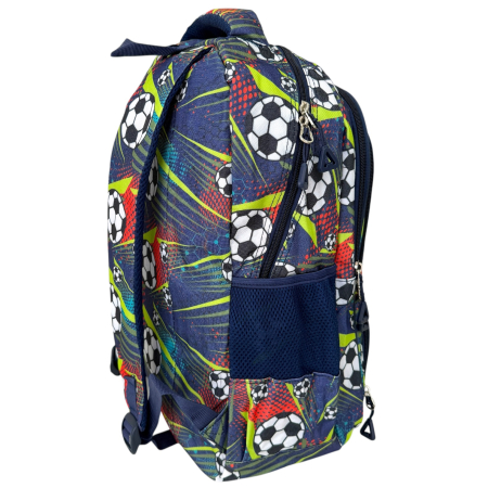 Ghiozdane - Ghiozdan pentru școală, 43 x 28 x 20 cm, 3 compartimente, model fotbal, GS105