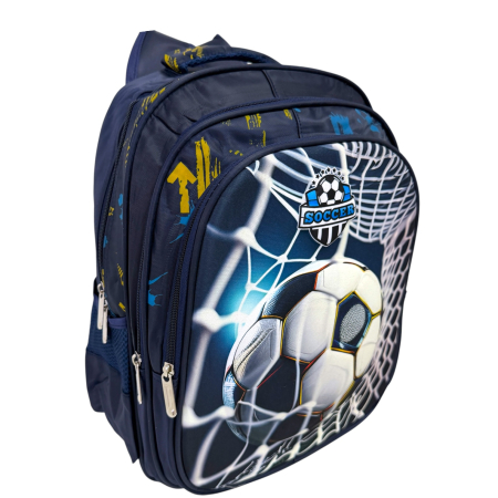 Ghiozdane - Ghiozdan pentru școală, 40 x 30 x 20 cm, 3 compartimente, model Soccer, GS129