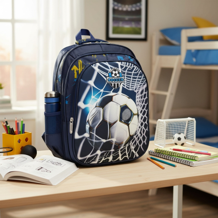 Ghiozdan pentru școală, 40 x 30 x 20 cm, 3 compartimente, model Soccer, GS129 [5]
