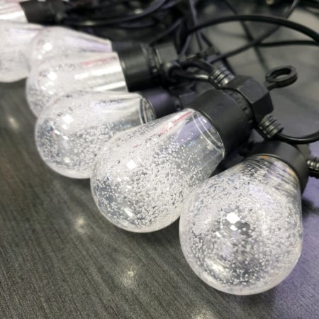 Instalații Crăciun - Ghirlanda cu bec zăpadă, de exterior, 10 becuri, 10 metri, alb cald