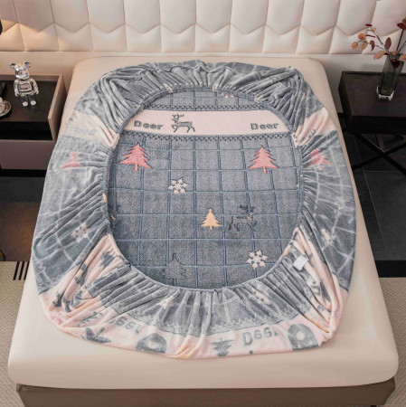 Huse protecție pat - Husă de pat cu elastic, cocolino, 230x250 cm, 2 fețe de pernă, Deer