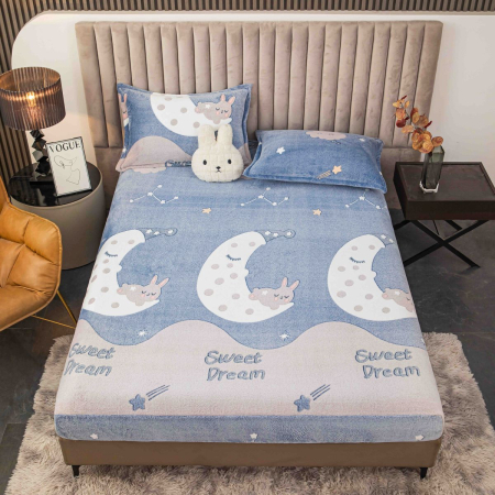 Huse protecție pat - Husă de pat cu elastic, cocolino, 230x250 cm, 2 fețe de pernă, Sweet Dream
