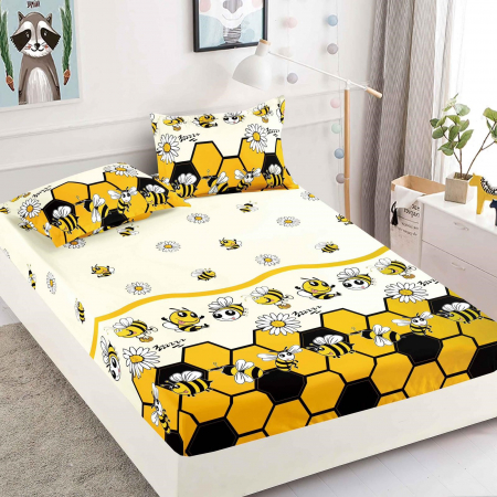Huse protecție pat - Husă protecție pat cu elastic, bumbac finet, 180 x 200 cm, 3 piese, HPP02