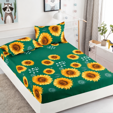 Huse protecție pat - Husă protecție pat cu elastic, bumbac finet, 180 x 200 cm, 3 piese, HPP06