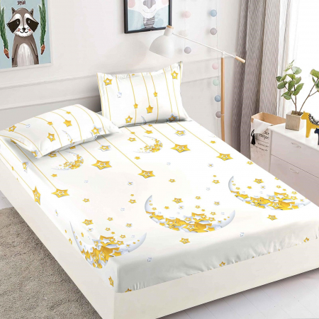 Huse protecție pat - Husă protecție pat cu elastic, bumbac finet, 180 x 200 cm, 3 piese, HPP06