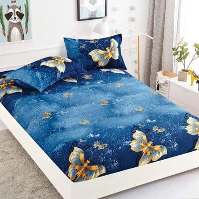 Huse protecție pat - Husă protecție pat cu elastic, bumbac finet, 180 x 200 cm, 3 piese, HPP34