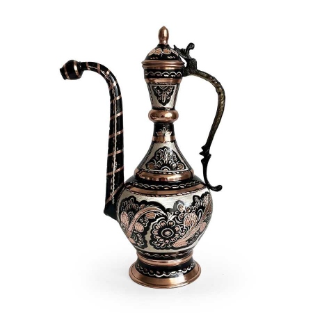 Produse din cupru - Ibric tradițional anatolian din cupru, tip ulcior, înălțimea 35 cm CTR76