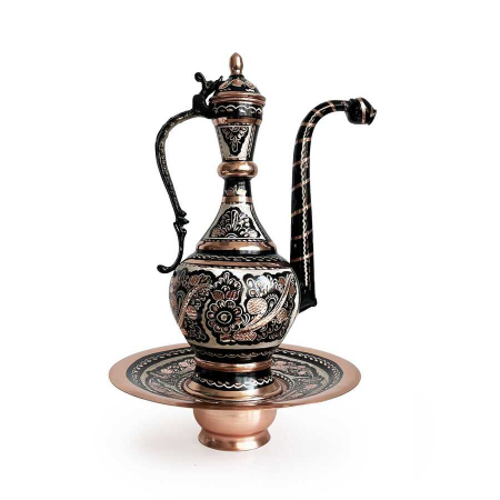 Produse din cupru - Ibric tradițional anatolian din cupru, tip ulcior, înălțimea 35 cm CTR76