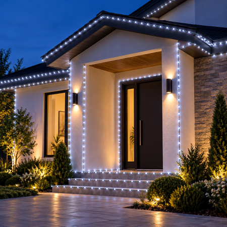 Instalație de Crăciun, bandă cu led turnat, exterior, alb rece, 30 metri [1]