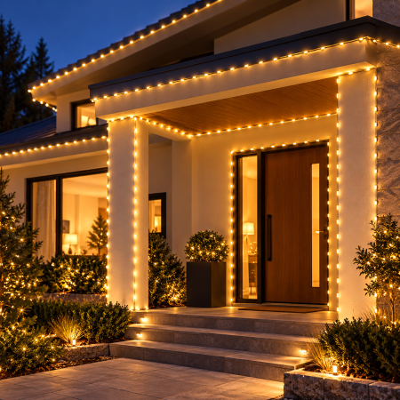 Instalație de Crăciun, bandă cu led turnat, exterior, alb cald, 30 metri [1]