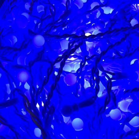 De sezon - Instalație de Crăciun, franjuri cu flash, cu led tip țurțuri, fir gros, exterior, albastru, 1 x 50 metri