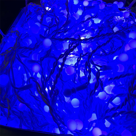Instalație de Crăciun, franjuri cu flash, cu led tip țurțuri, fir gros, exterior, albastru, 1 x 50 metri [5]